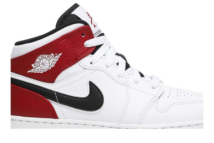 Jordan 1 Mid White Black Gym Red (GS)