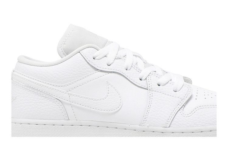 Jordan 1 Low Triple White Tumbled Leather (GS)