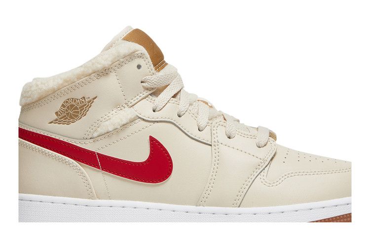 Jordan 1 Mid Utility Fleece Pearl White (GS)