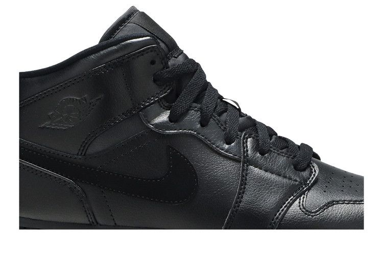 Jordan 1 Mid Deep Black Nubuck Swoosh (GS)