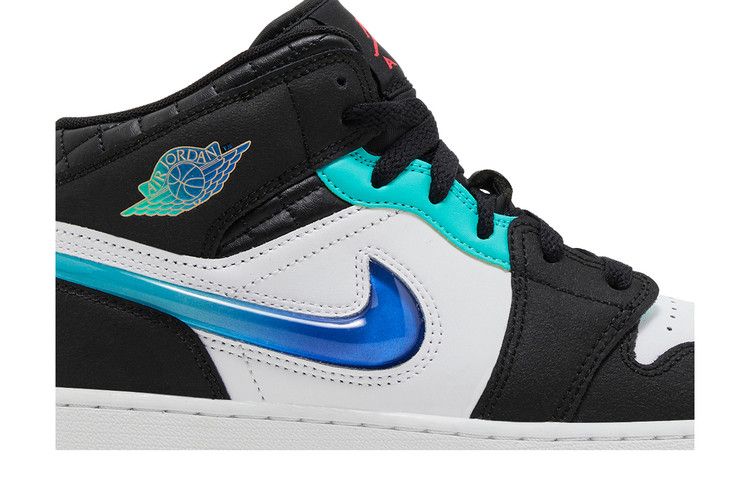 Jordan 1 Mid SE Black White Hyper Jade (GS)