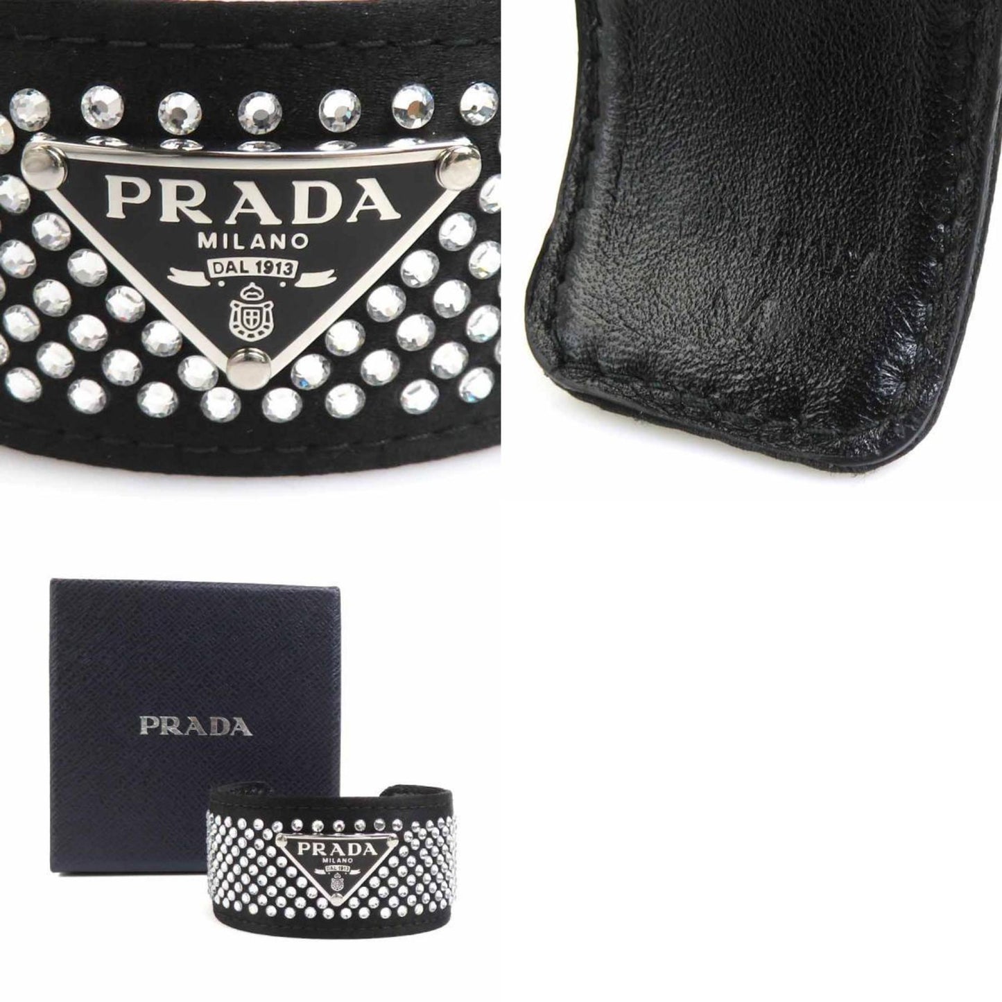 Bracelet Satin Black With Rhinestone