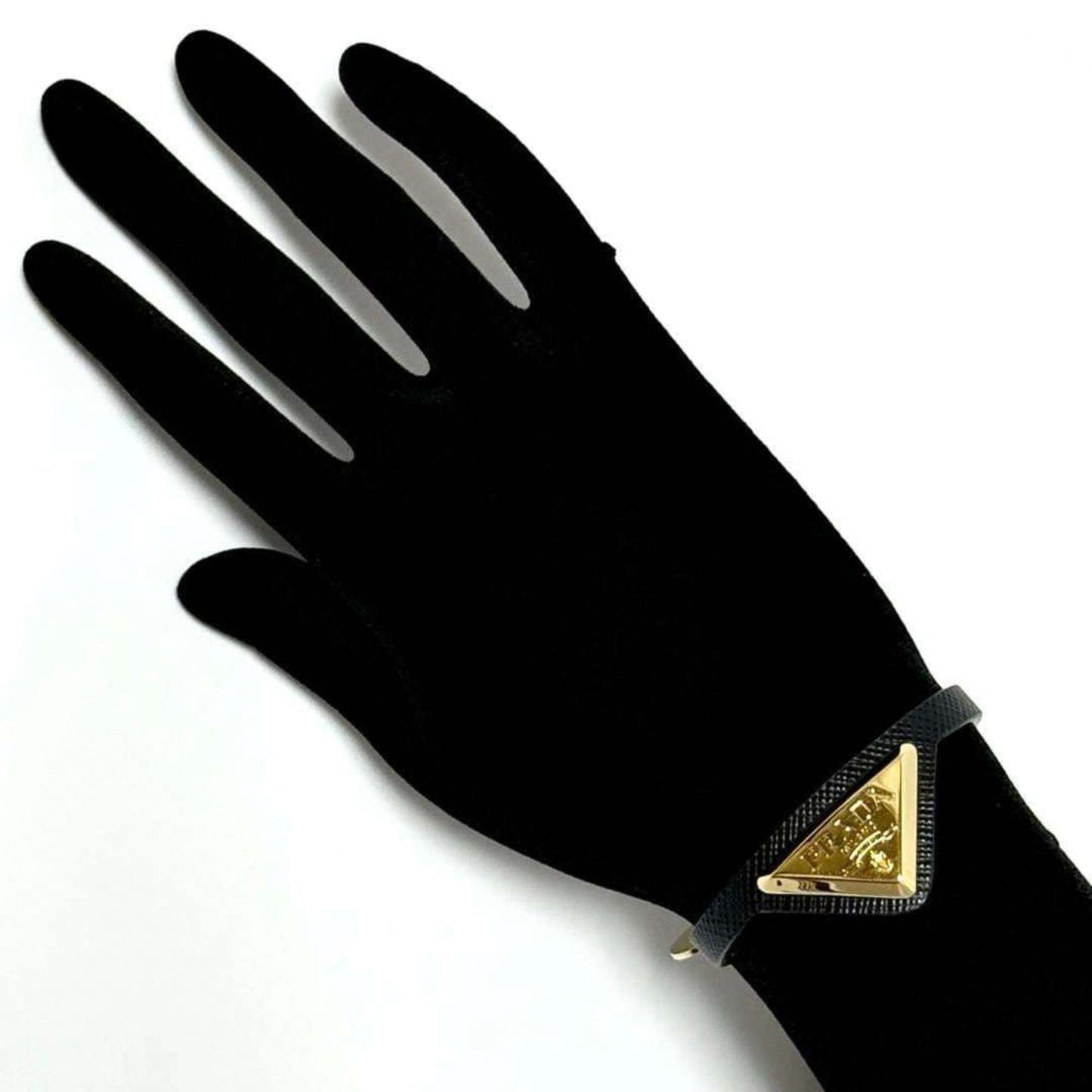 Bracelet Metal and Saffiano Triangle Leather