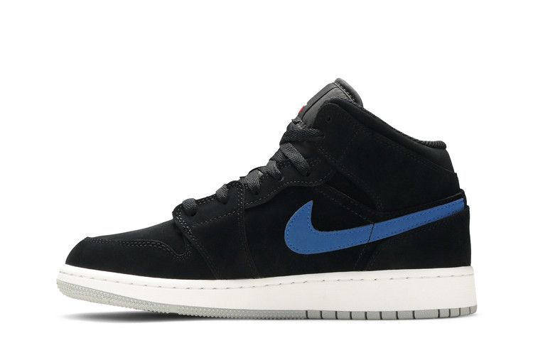 Jordan 1 Mid Multi-Color Swoosh Black (GS)