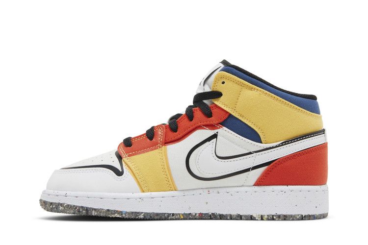 Jordan 1 Mid Multi-Color Canvas (GS)