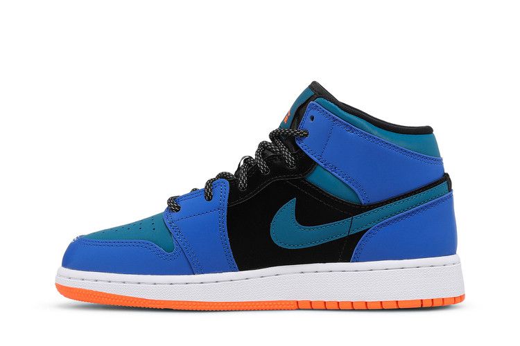 Jordan 1 Mid Racer Blue Green Abyss (GS)