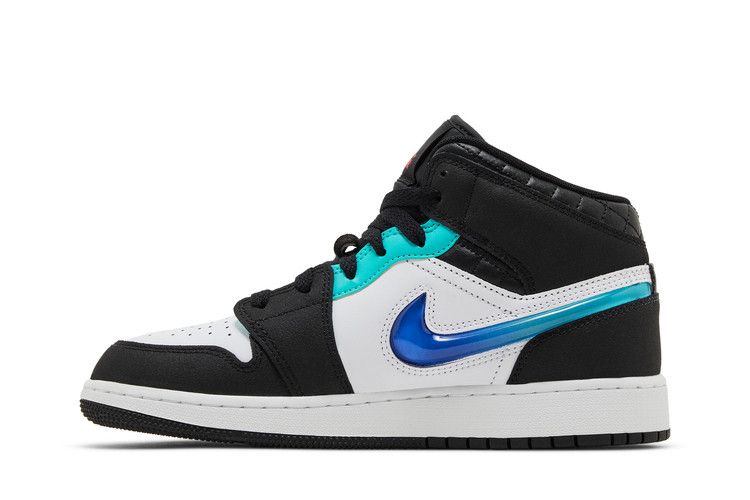Jordan 1 Mid SE Black White Hyper Jade (GS)