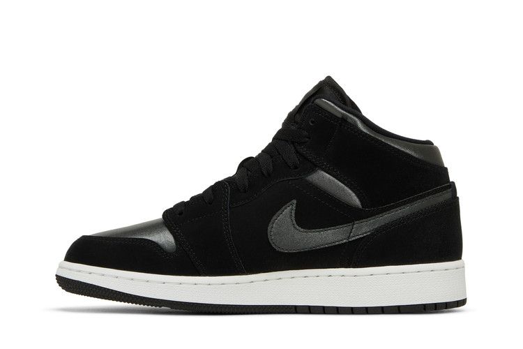 Jordan 1 Mid White Black Grey (GS)