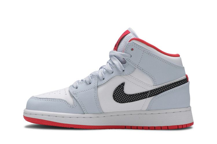Jordan 1 Mid Half Blue Polka Dot Swoosh (GS)