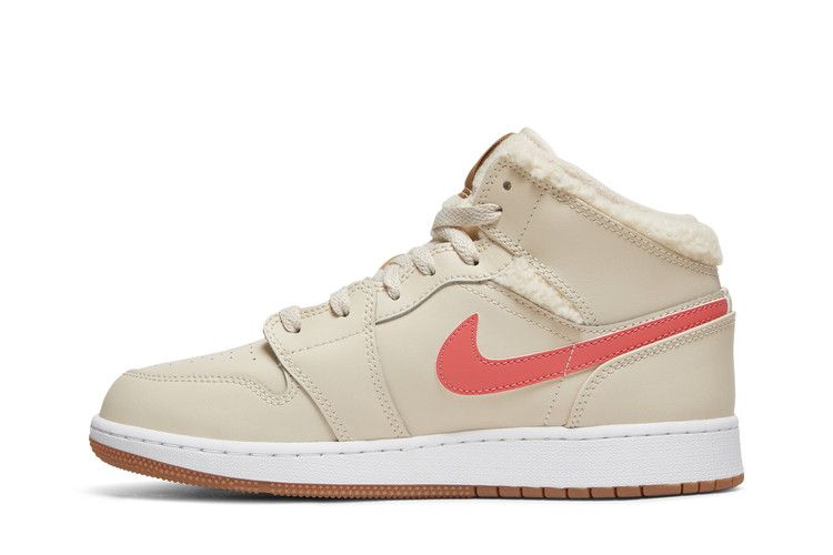 Jordan 1 Mid Utility Fleece Pearl White (GS)