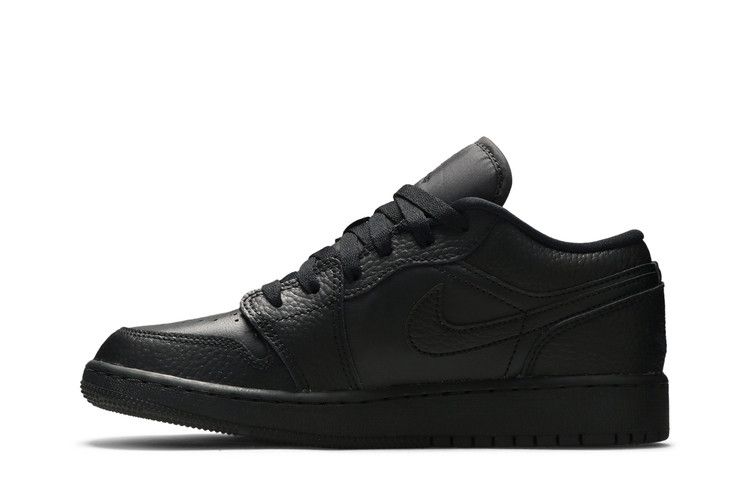 Jordan 1 Low Tumbled Leather Black (GS)