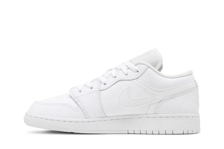 Jordan 1 Low Triple White Tumbled Leather (GS)