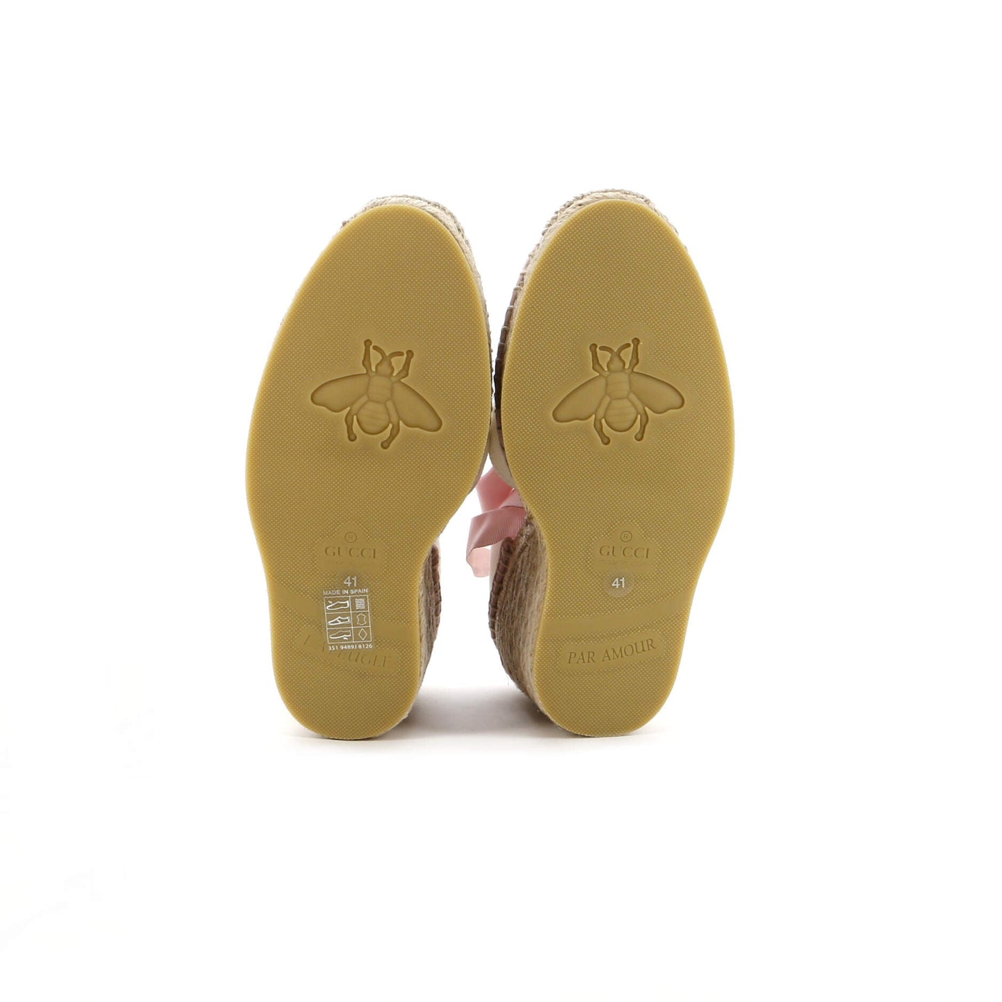 Women's Interlocking G Wedge Espadrilles Embroidered Canvas