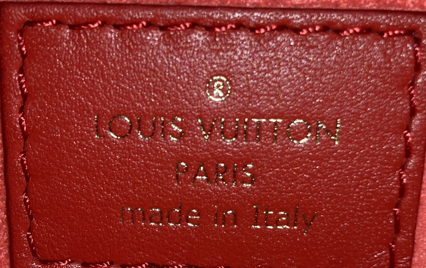 Top Handle Frame Clutch Nanogram Embossed Leather