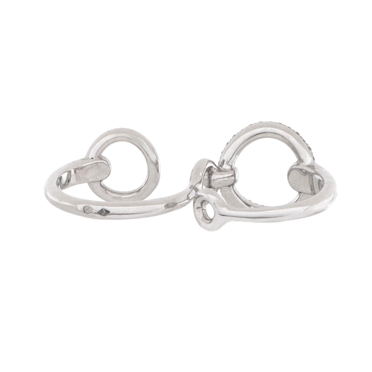 Filet d'Or Double Ring 18K White Gold with Diamonds Large