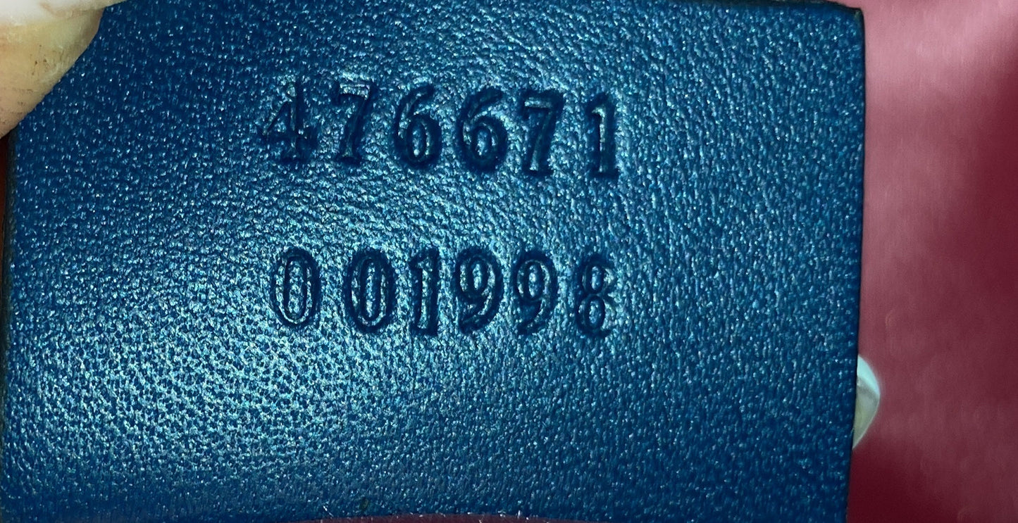 Pearly GG Marmont Backpack Embellished Matelasse Denim Small