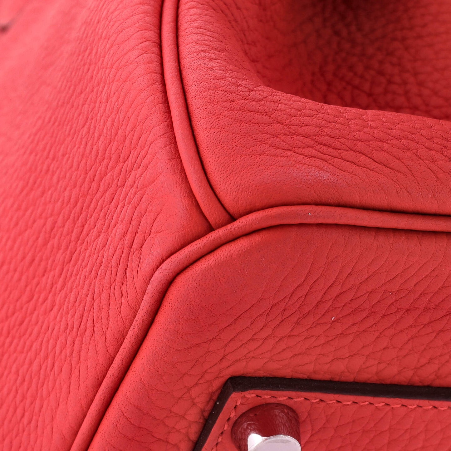 Birkin Handbag Rouge Tomate Clemence with Palladium Hardware 35