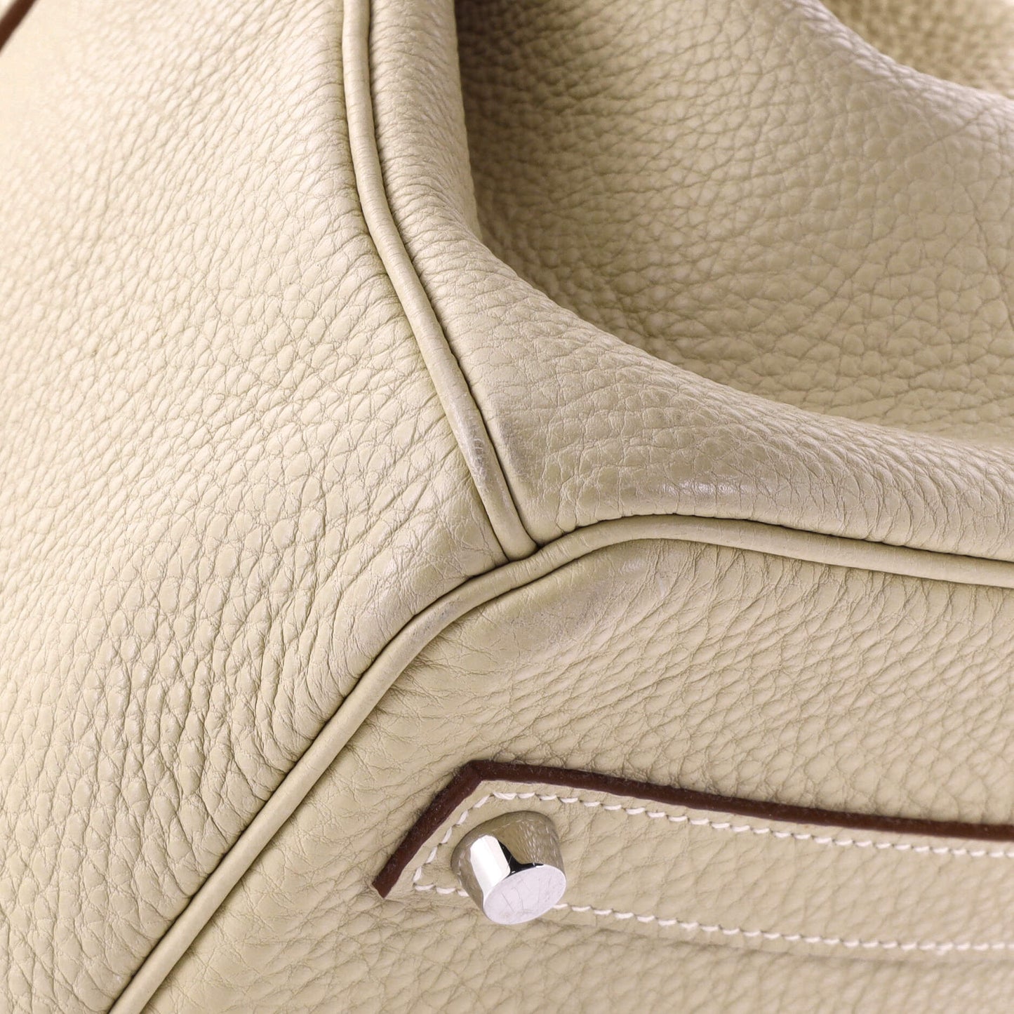 Birkin Handbag Light Clemence with Palladium Hardware 35