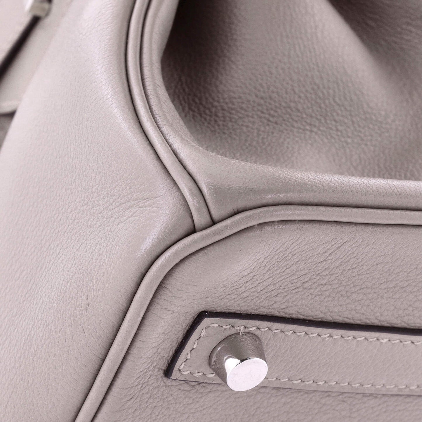 Birkin Handbag Grey Novillo with Palladium Hardware 30