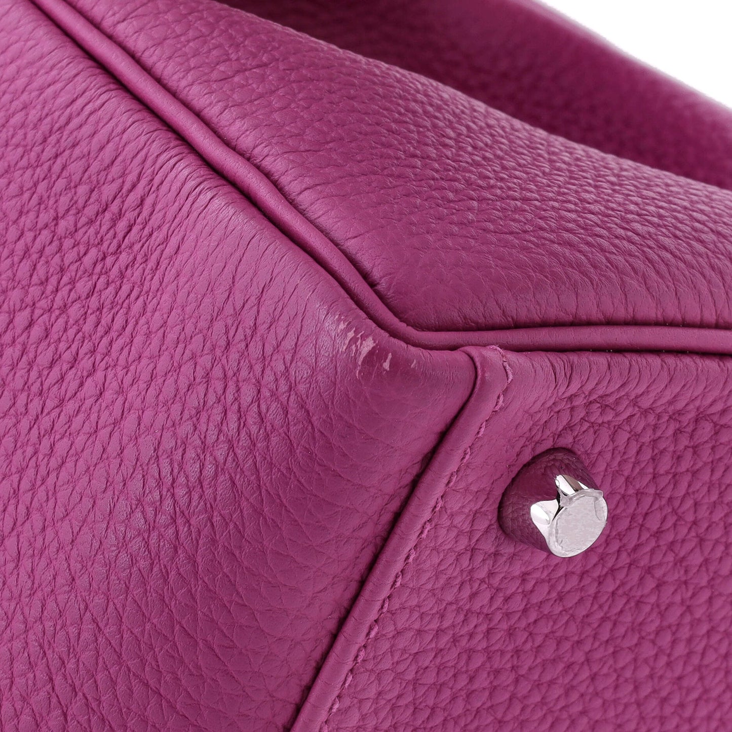 Kelly Handbag Rose Pourpre Togo with Palladium Hardware 28