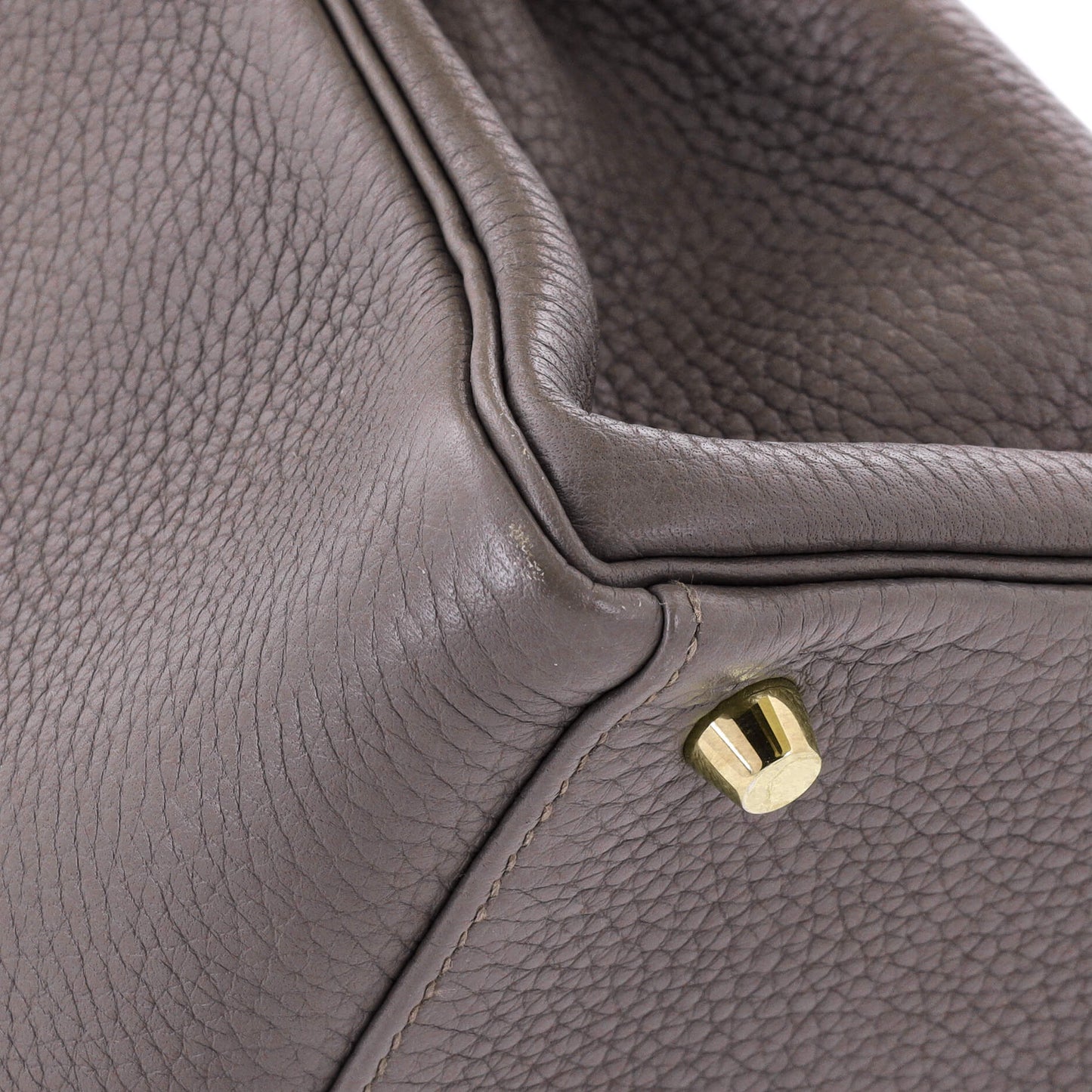 Kelly Handbag Grey Clemence with Gold Hardware 32