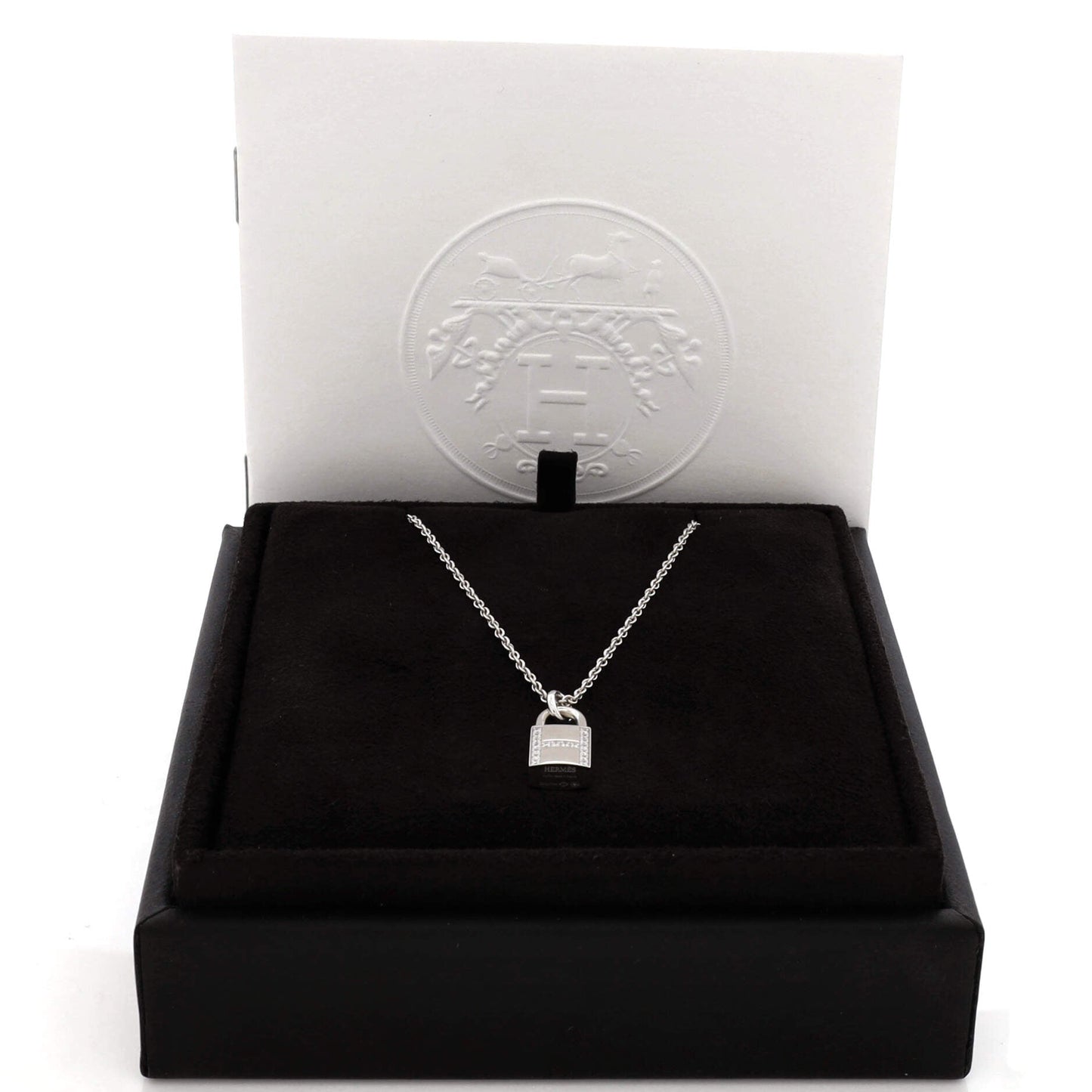 Amulettes Cadenas Pendant Necklace 18K White Gold with Diamonds