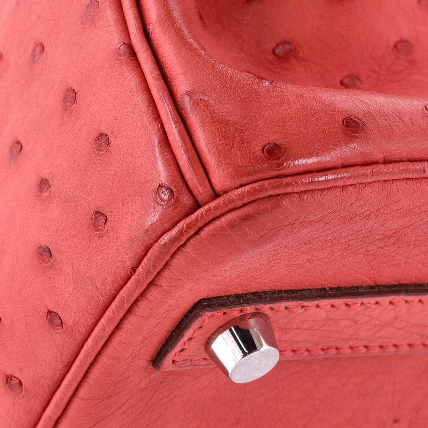 Birkin Handbag Bougainvillier Ostrich with Palladium Hardware 30