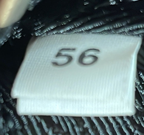 Double Triangle Logo Zip Shoulder Bag Saffiano Leather and Leather