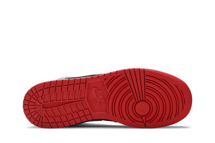 Jordan 1 Mid Black Red Silver (GS)