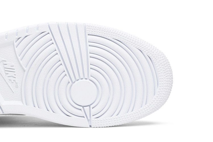 Jordan 1 Mid Triple White Patent Swoosh (Women's)