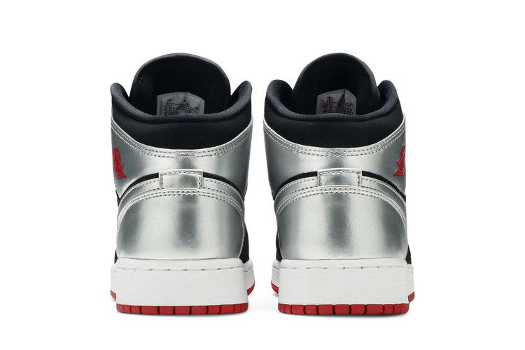 Jordan 1 Mid Black Red Silver (GS)