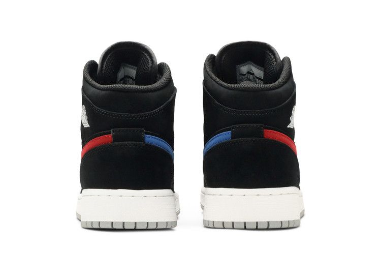Jordan 1 Mid Multi-Color Swoosh Black (GS)