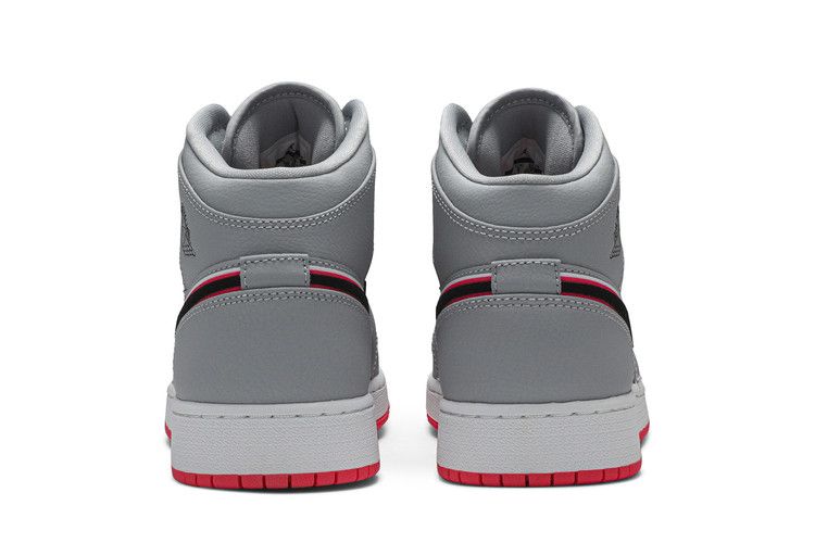 Jordan 1 Mid Wolf Grey Racer Pink Black (GS)