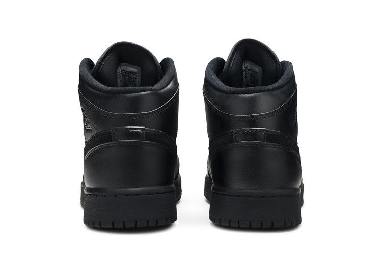 Jordan 1 Mid Deep Black Nubuck Swoosh (GS)