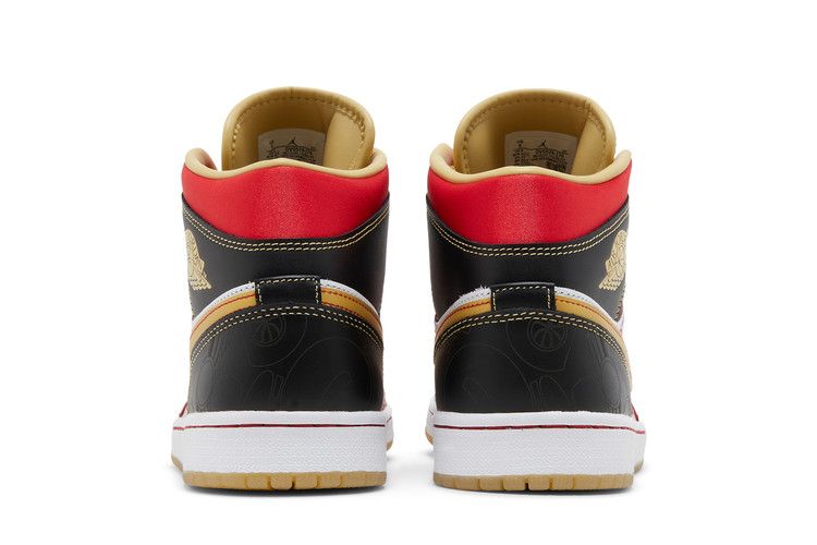 Jordan 1 Mid XQ White Black Sport Red