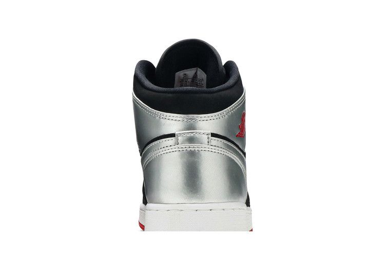 Jordan 1 Mid Black Red Silver (GS)