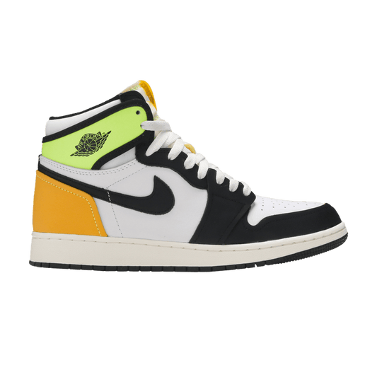 Jordan 1 Retro High White Black Volt University Gold (GS)
