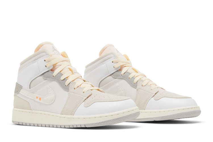 Jordan 1 Mid SE Craft Inside Out White Grey (GS)