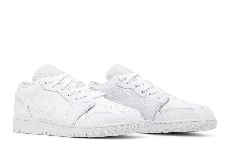 Jordan 1 Low Triple White Tumbled Leather (GS)