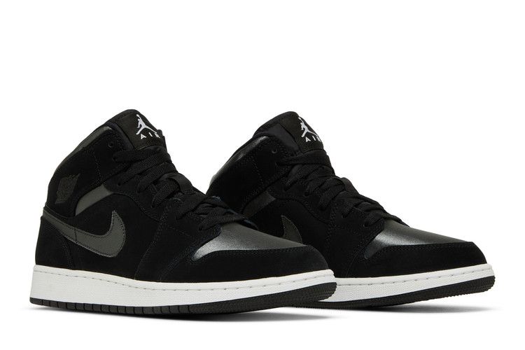 Jordan 1 Mid White Black Grey (GS)