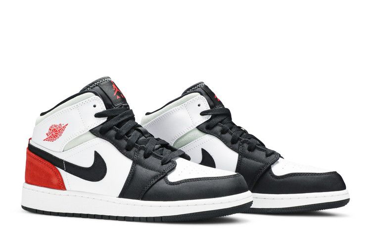 Jordan 1 Mid SE White Black Red Spruce (GS)