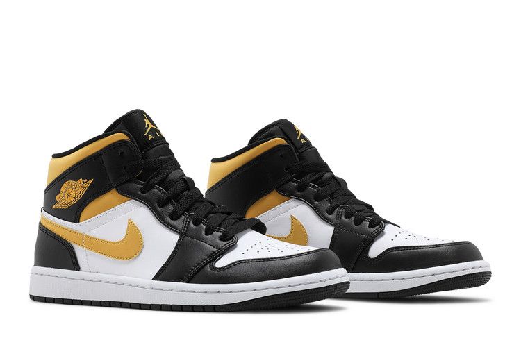Jordan 1 Mid White Pollen Black
