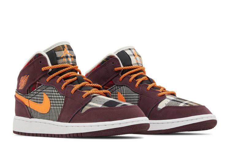 Jordan 1 Mid SE Plaid (GS)