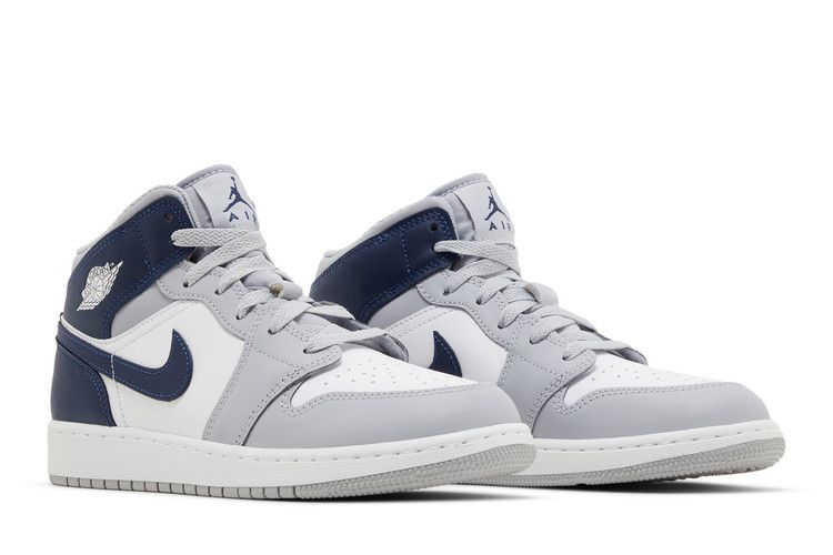 Jordan 1 Mid Wolf Grey Midnight Navy (GS)