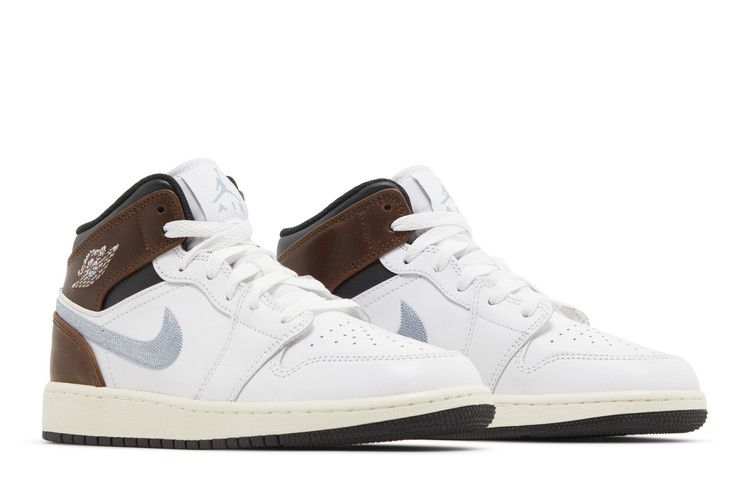 Jordan 1 Mid SE White Brown Blue Grey (GS)