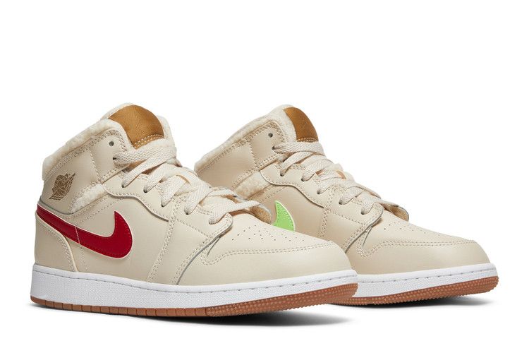 Jordan 1 Mid Utility Fleece Pearl White (GS)