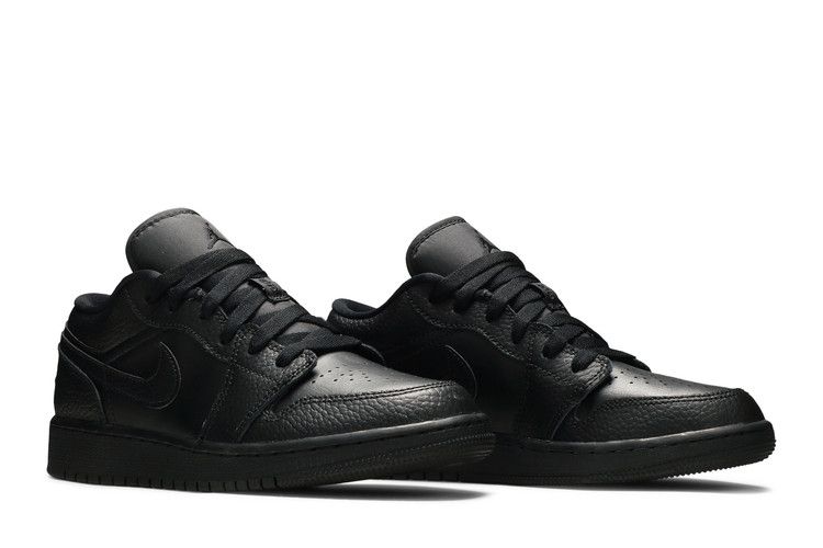 Jordan 1 Low Tumbled Leather Black (GS)