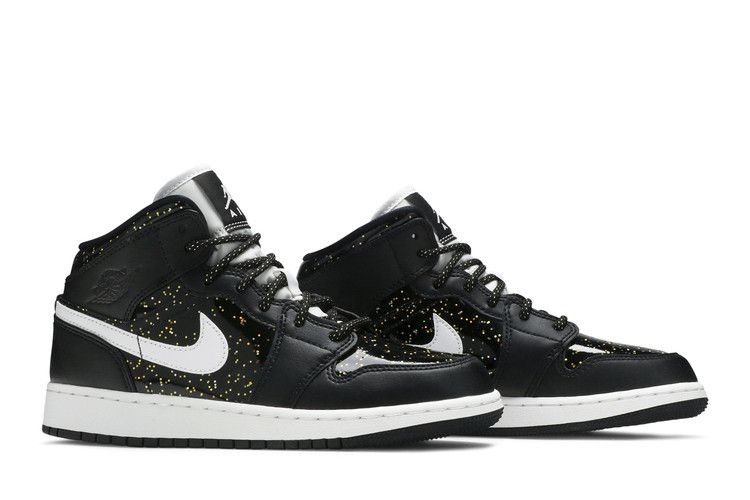 Jordan 1 Mid Black Speckle (GS)
