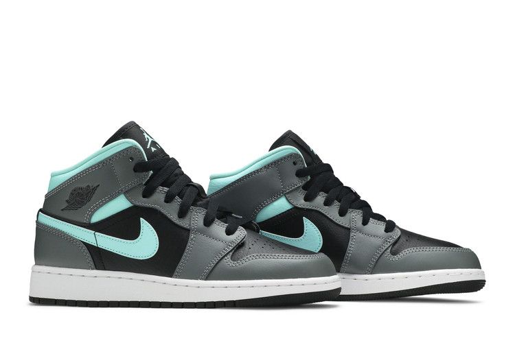 Jordan 1 Mid Grey Aqua (GS)