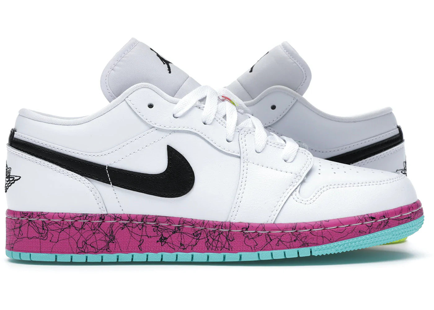 Jordan 1 Low Multi-Color Midsoles White (GS)